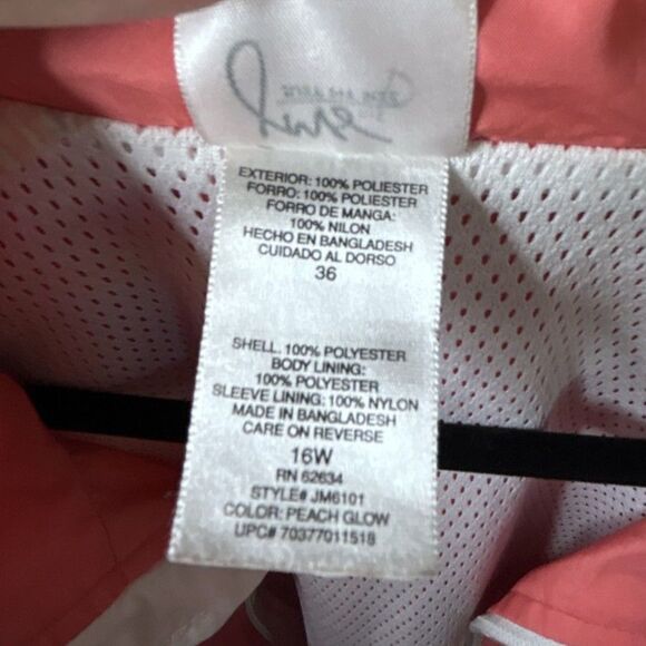 Women's JMS Pink Colorblock Windbreaker Outdoor Jacket - Size 16W - Picture 10 of 10